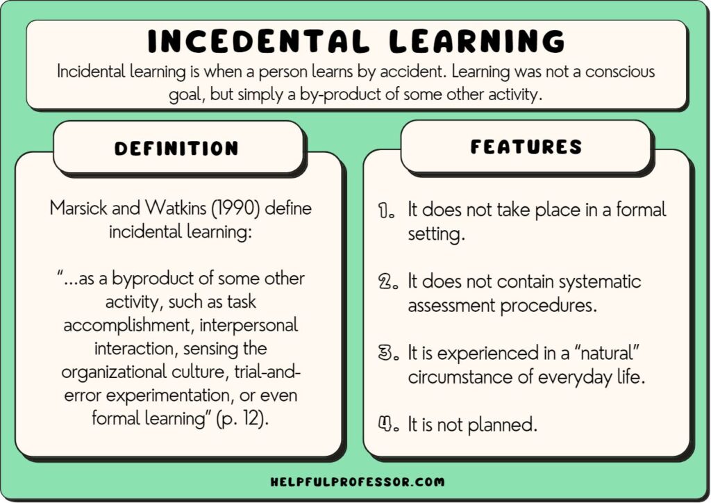 examples of incidental learning in daily life