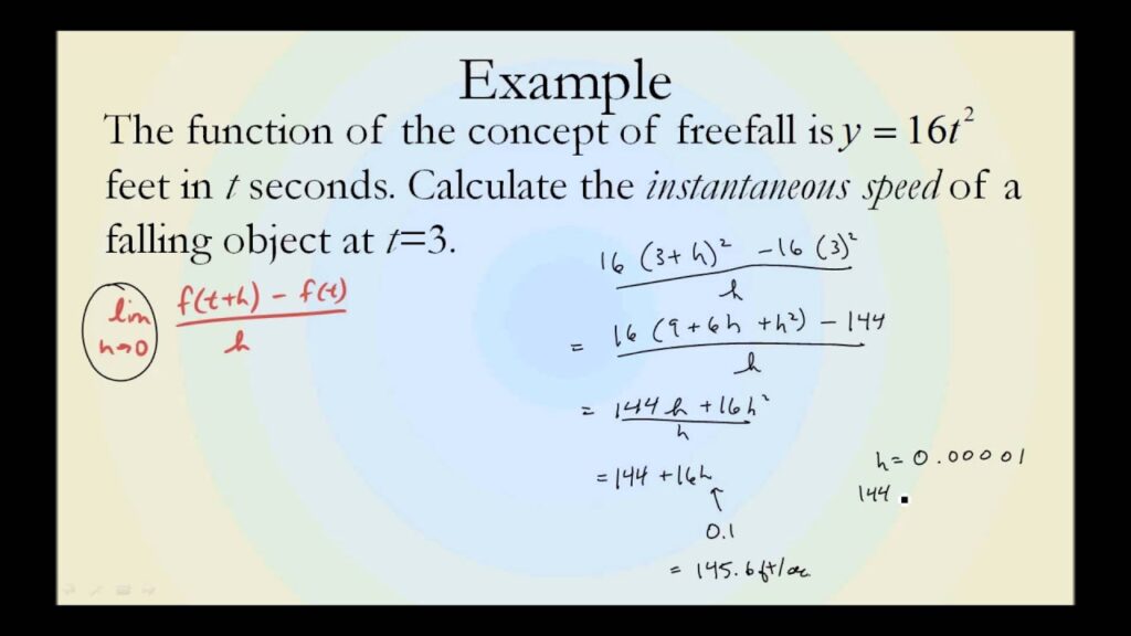 examples of instantaneous speed in motion