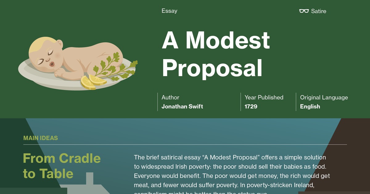 examples of irony in a modest proposal explained
