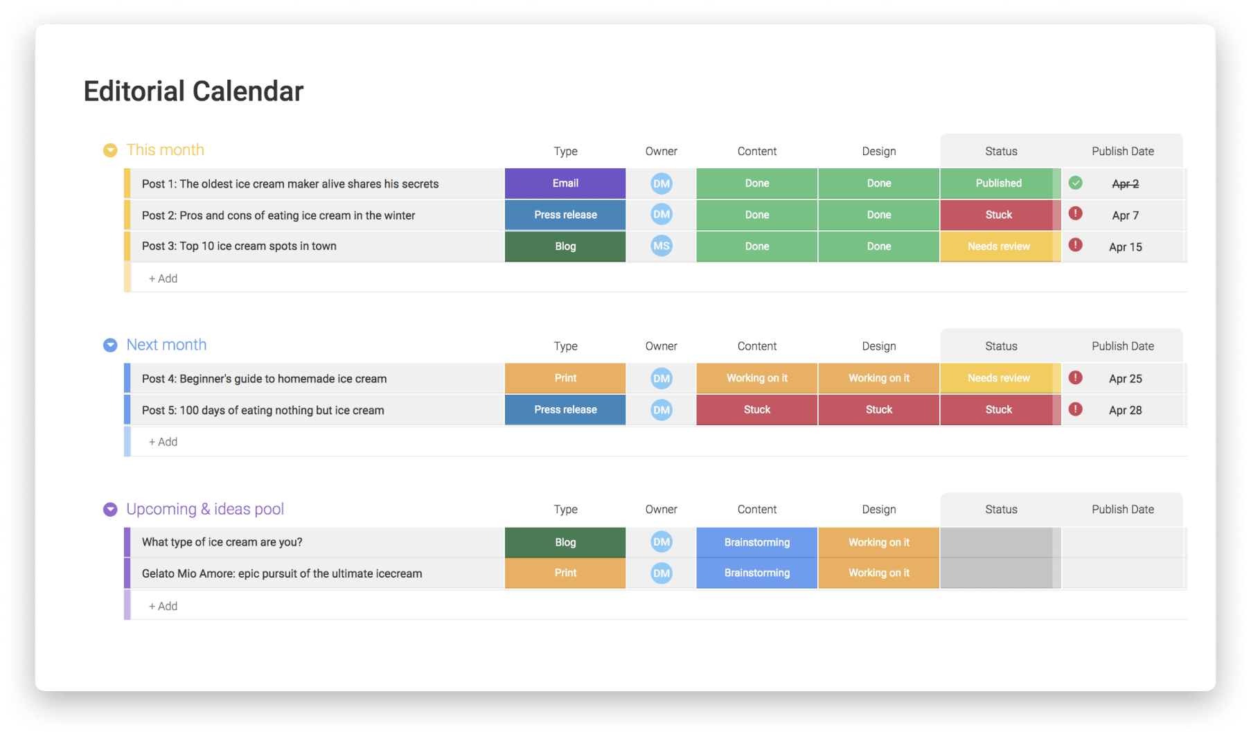 examples of marketing calendars for your strategy