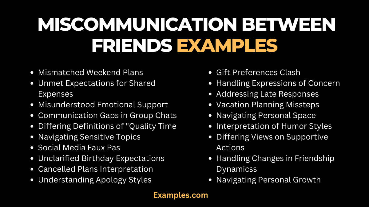 examples of miscommunication between friends