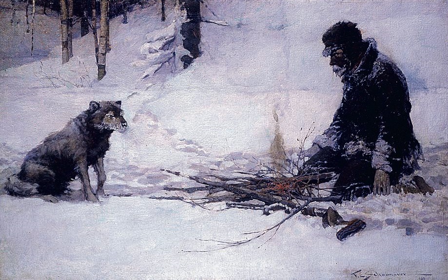 examples of naturalism in to build a fire explored