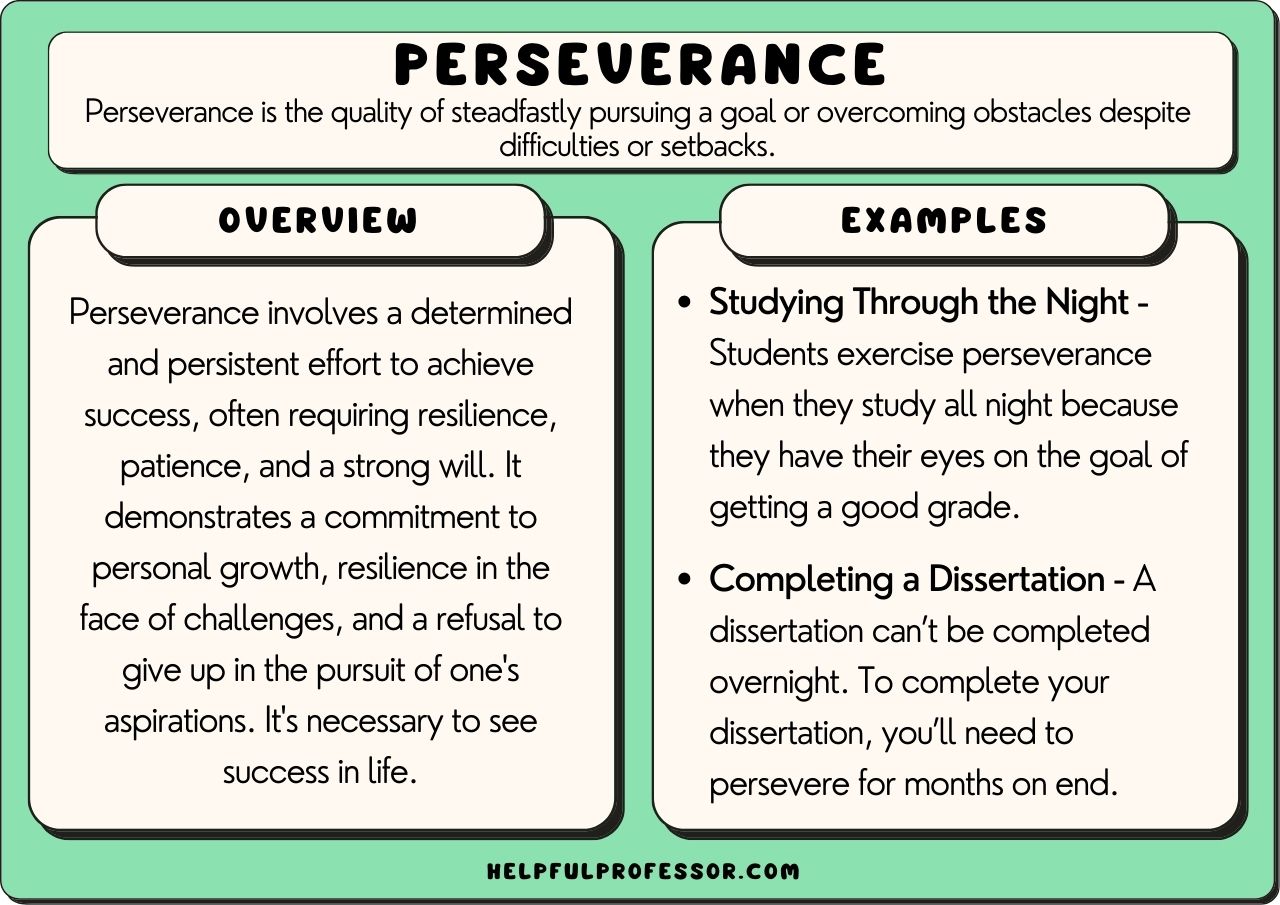 examples of perseverance in the workplace