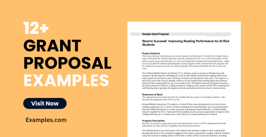 examples of successful grant proposals pdf for your reference