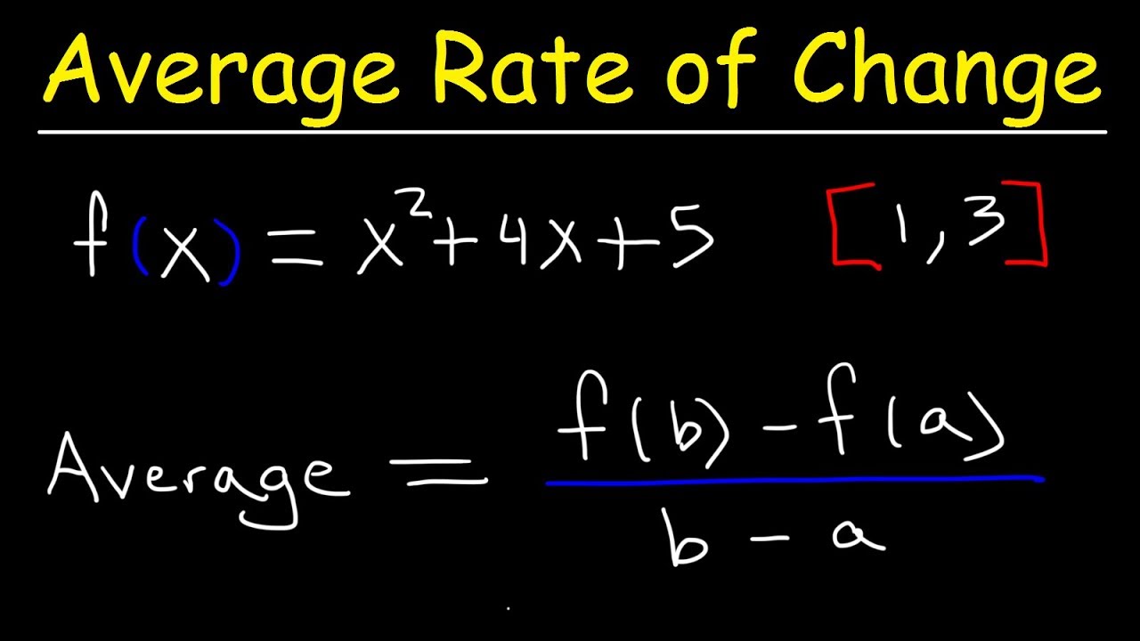 examples of the average rate of change formula