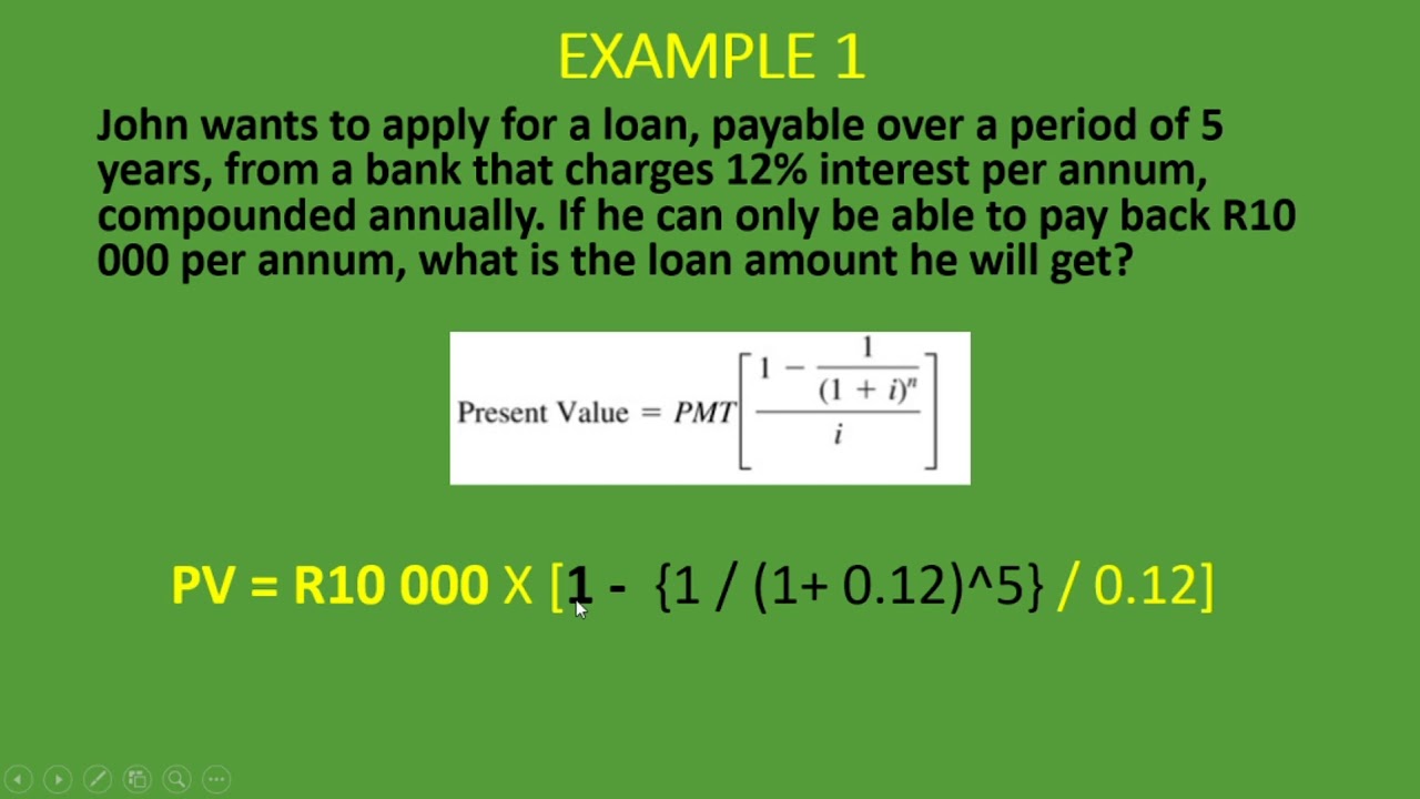 examples of the formula for ordinary annuity