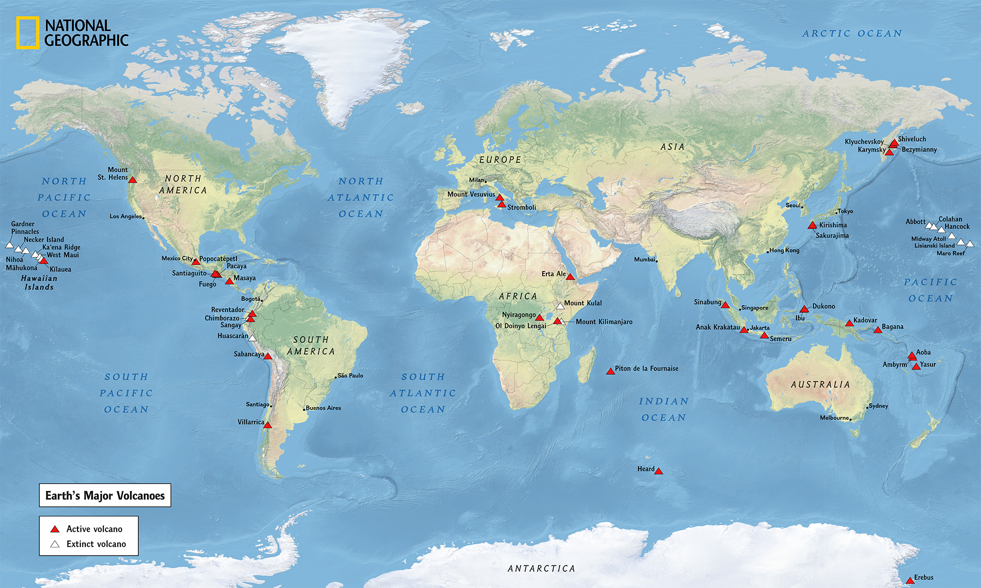 examples of volcanic mountains around the world