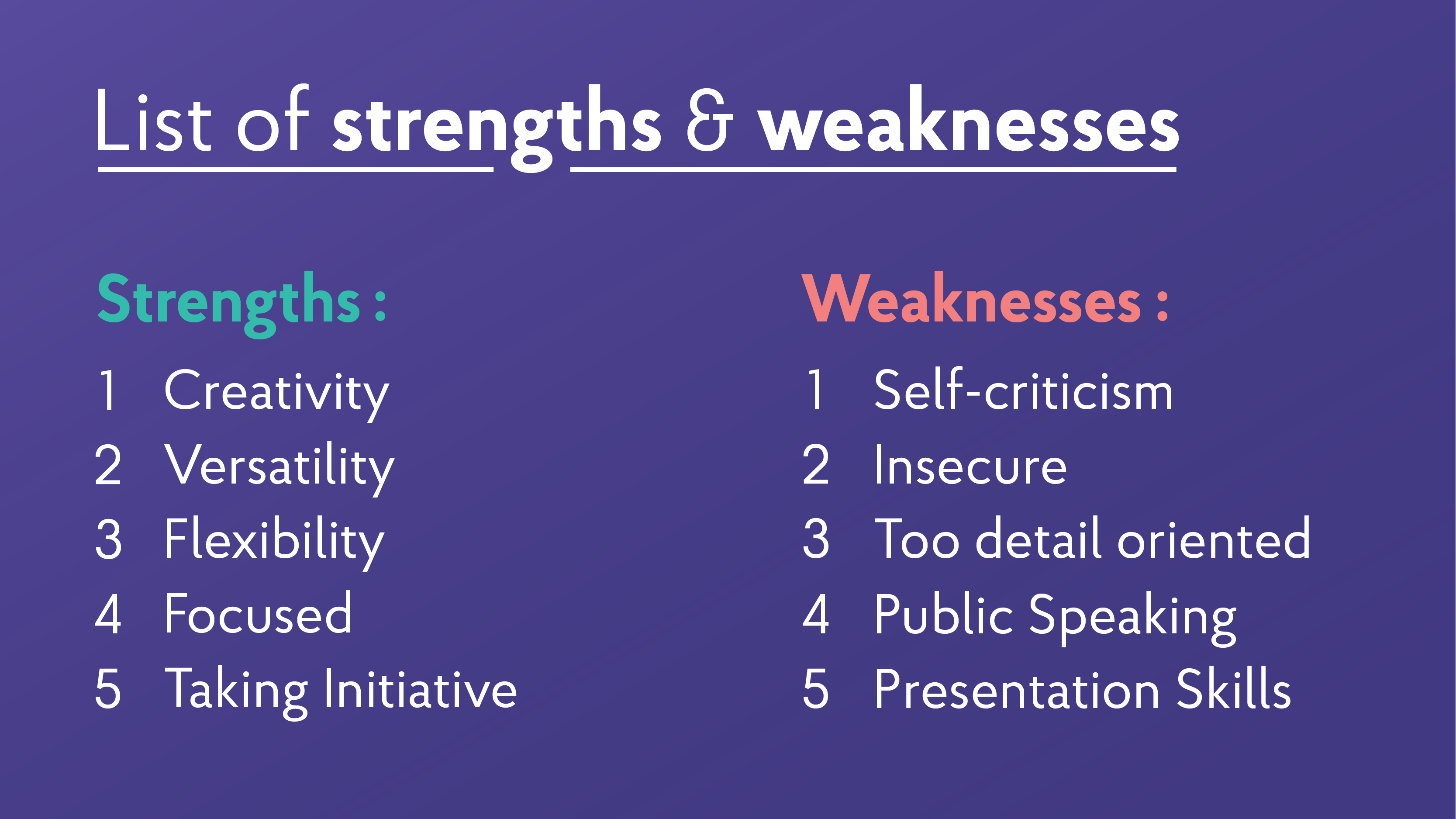 examples of your greatest strengths in action