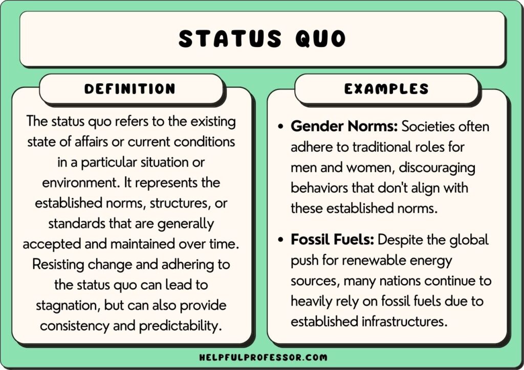 examples to challenge the status quo effectively