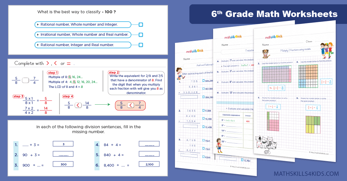 examples to master 6th grade math concepts