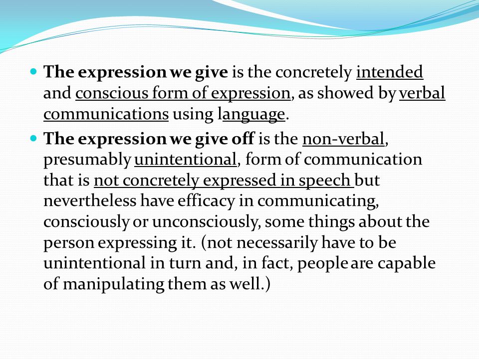 expressions given vs given off according to goffman