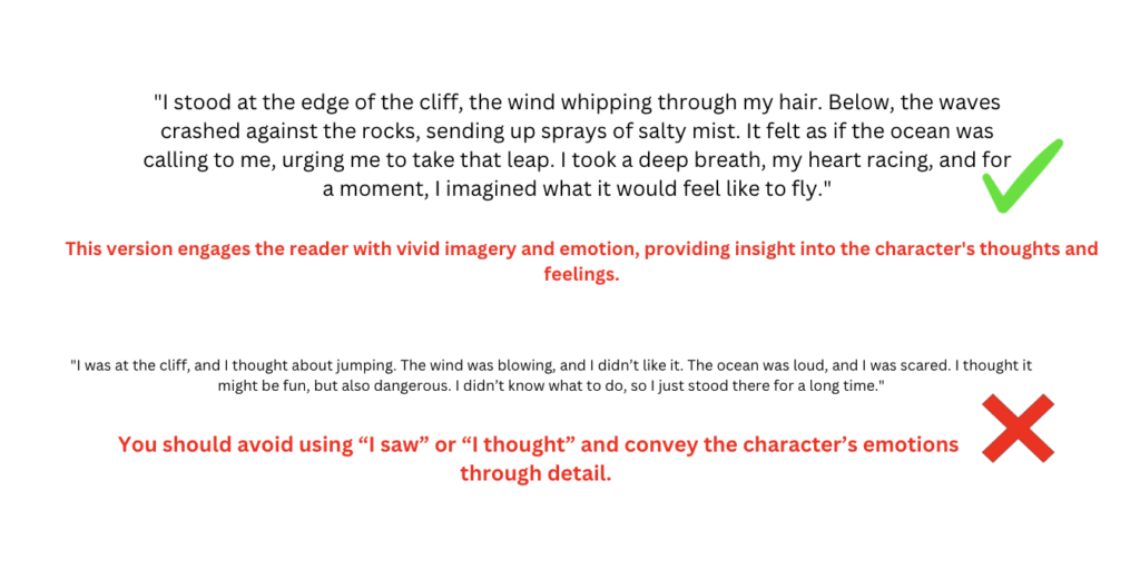 first person writing examples to inspire your stories