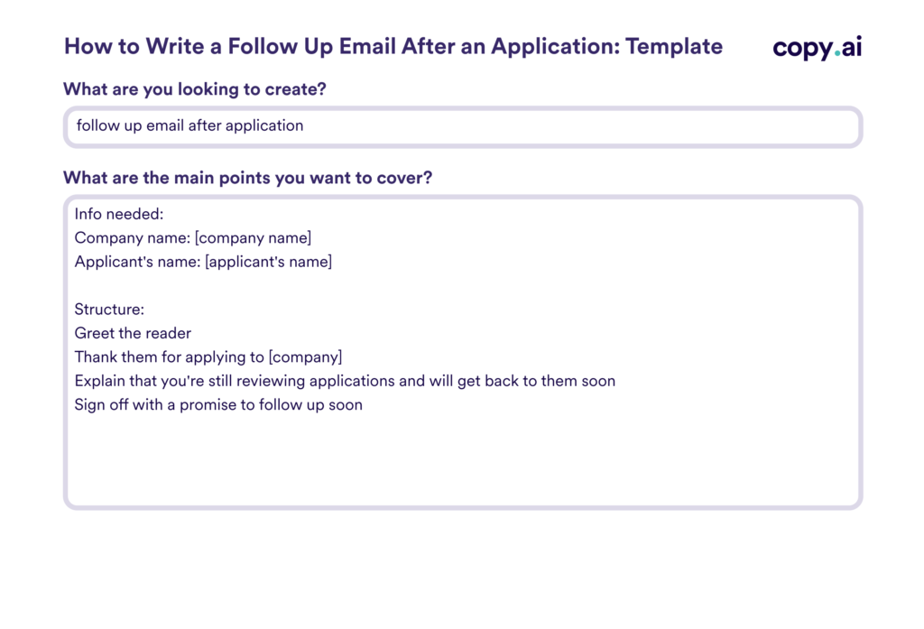 follow up email after application examples