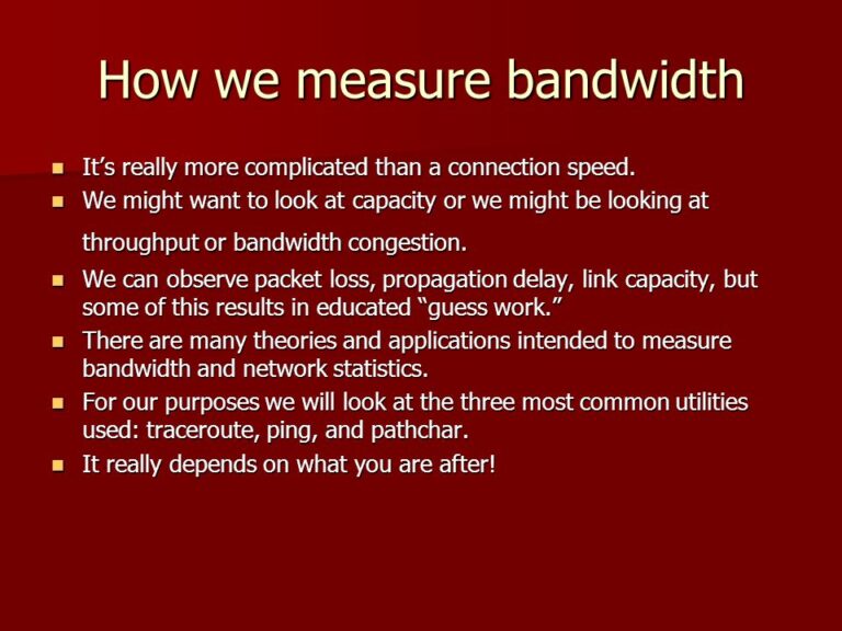 How the Bandwidth of a Network Is Measured