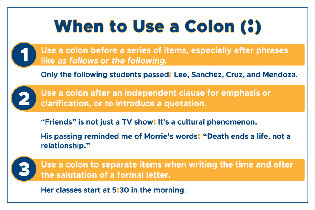 how to use a colon examples and tips