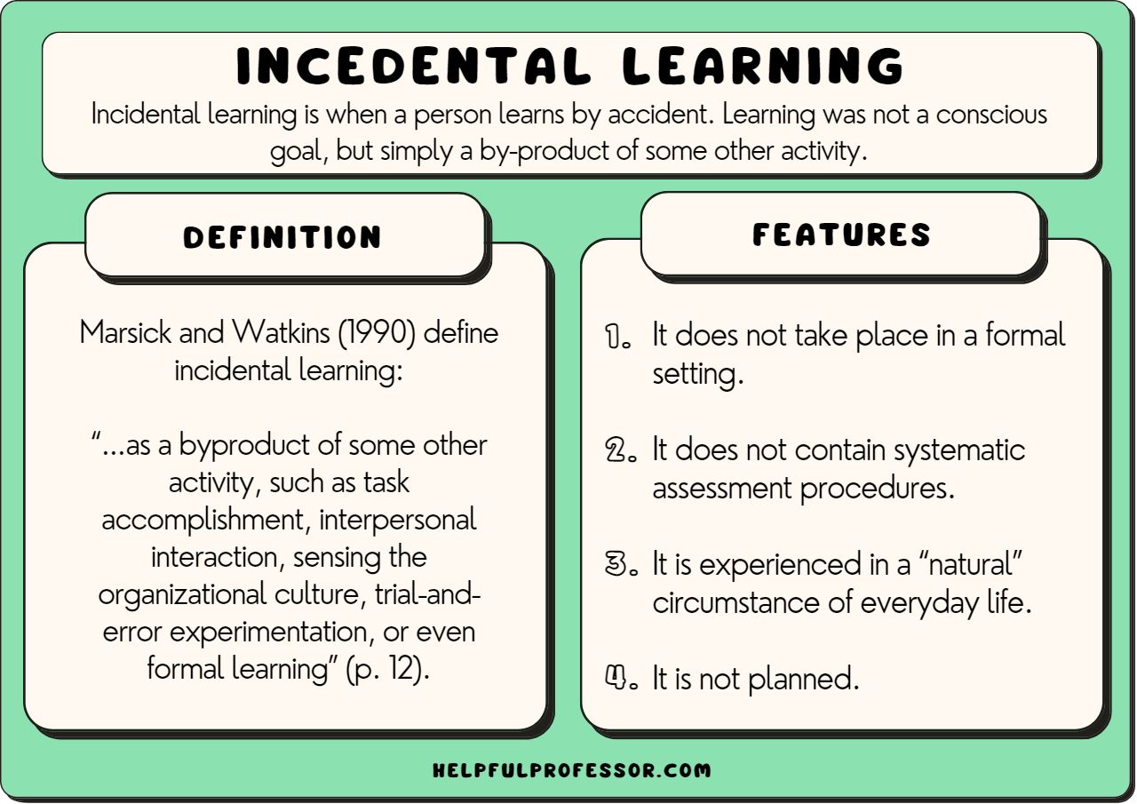 incidental learning examples for toddlers in daily life