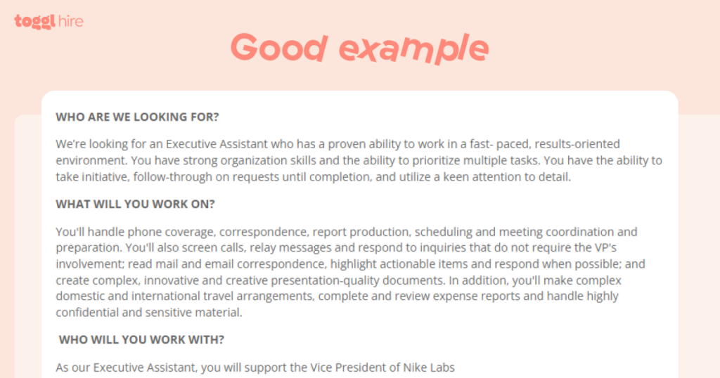 job description template examples for hiring success