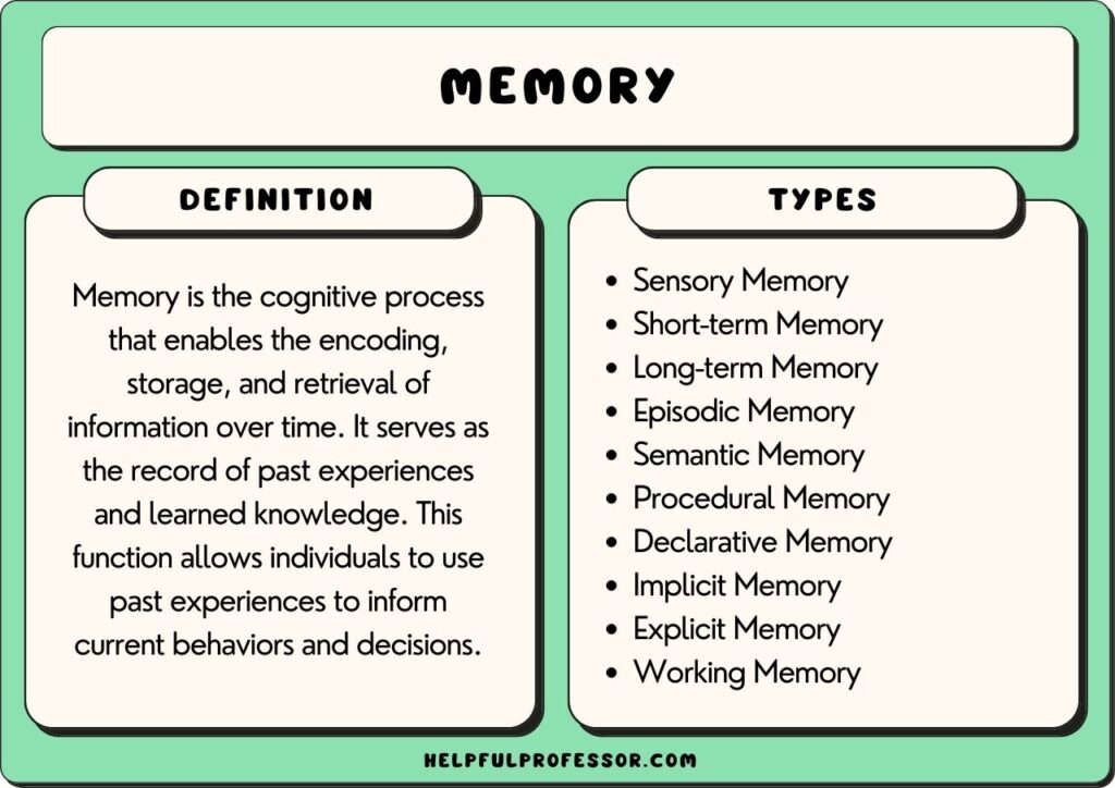 memory ap psychology definition examples