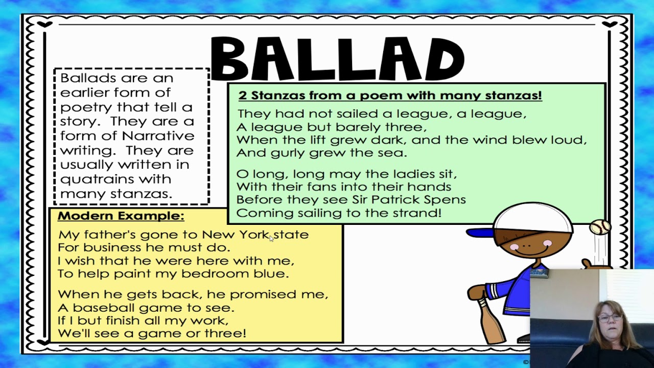 poems as examples of ballads from the video