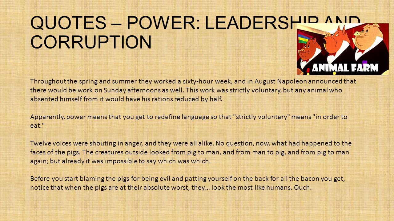 power and betrayal animal farm quotes about corruption