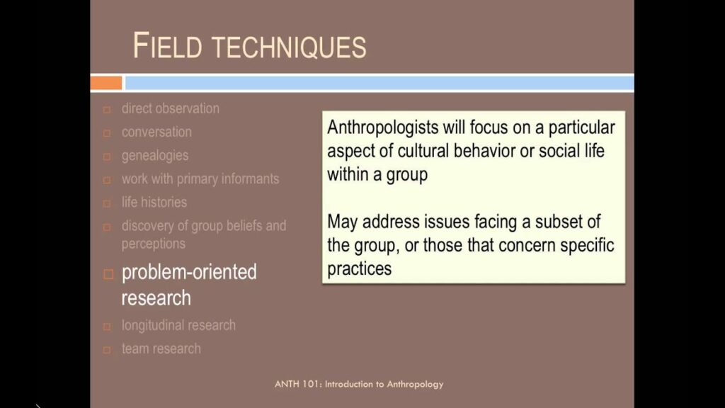 techniques cultural anthropologists use in their work explained