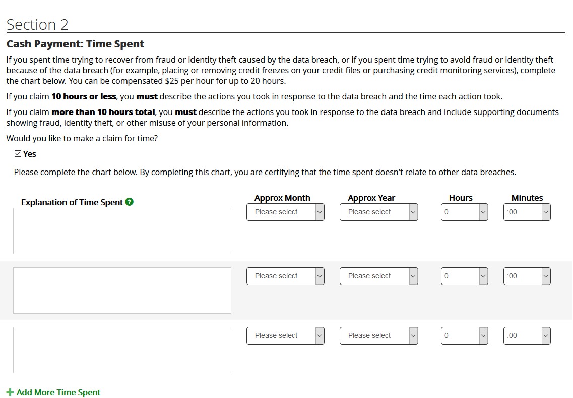 time spent equifax examples explained